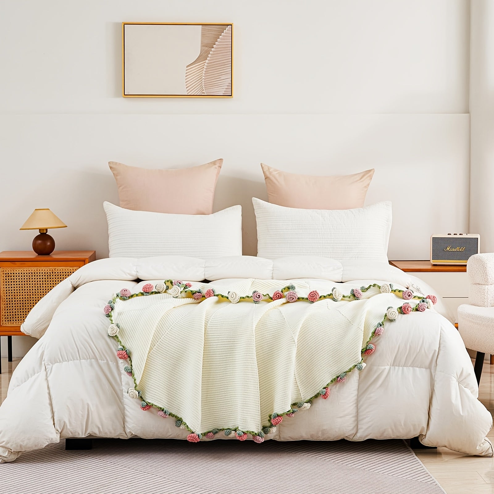 Cozy Petals™ Bouquet Blanket - Pink & White