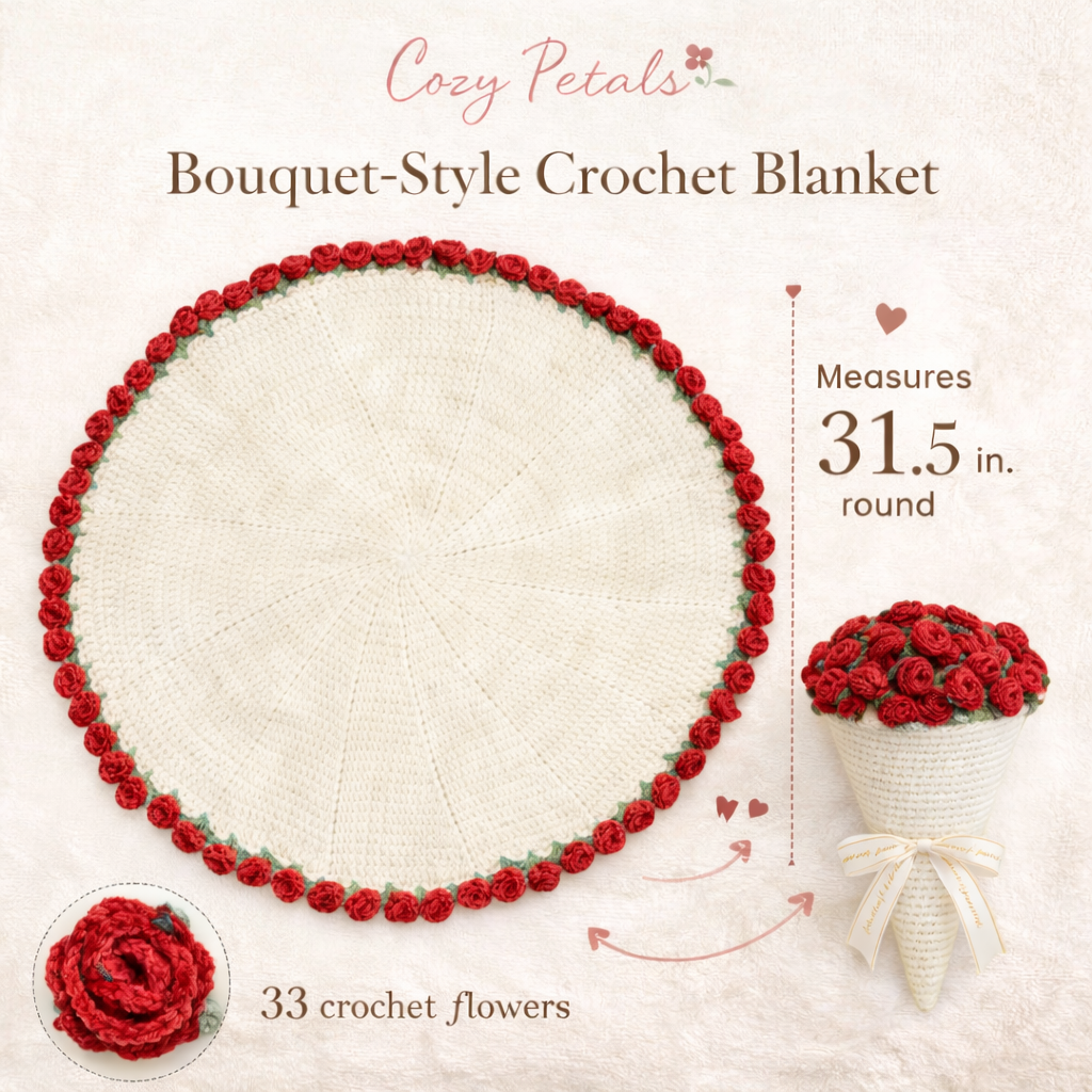Cozy Petals™ Bouquet Blanket - Red