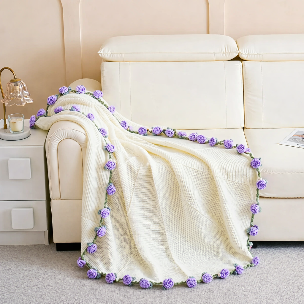 Cozy Petals™ Bouquet Blanket - Lavender