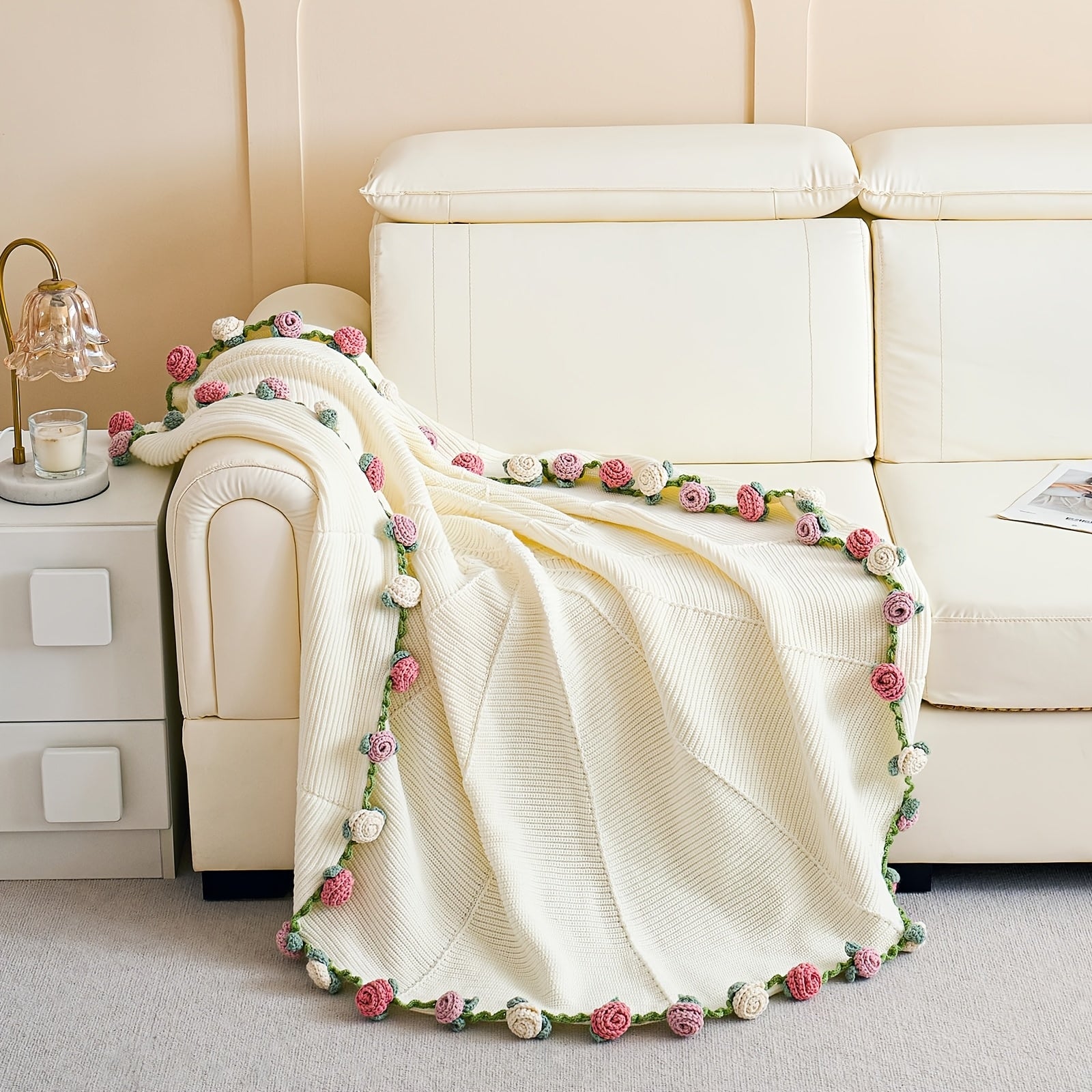Cozy Petals™ Bouquet Blanket - Pink & White